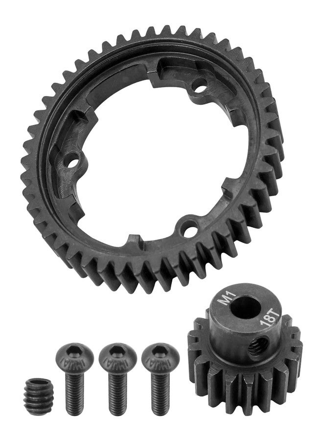 ULZOZN Hardened Steel 46T Spur Gear 1 Mod ＆ 18T Motor Pinion Gear, Fit for Traxxas 1/5 X-Maxx 1/7 XO-1 1/10 Maxx/E-Revo 2.0 VXL Replace #6447 - Image 1
